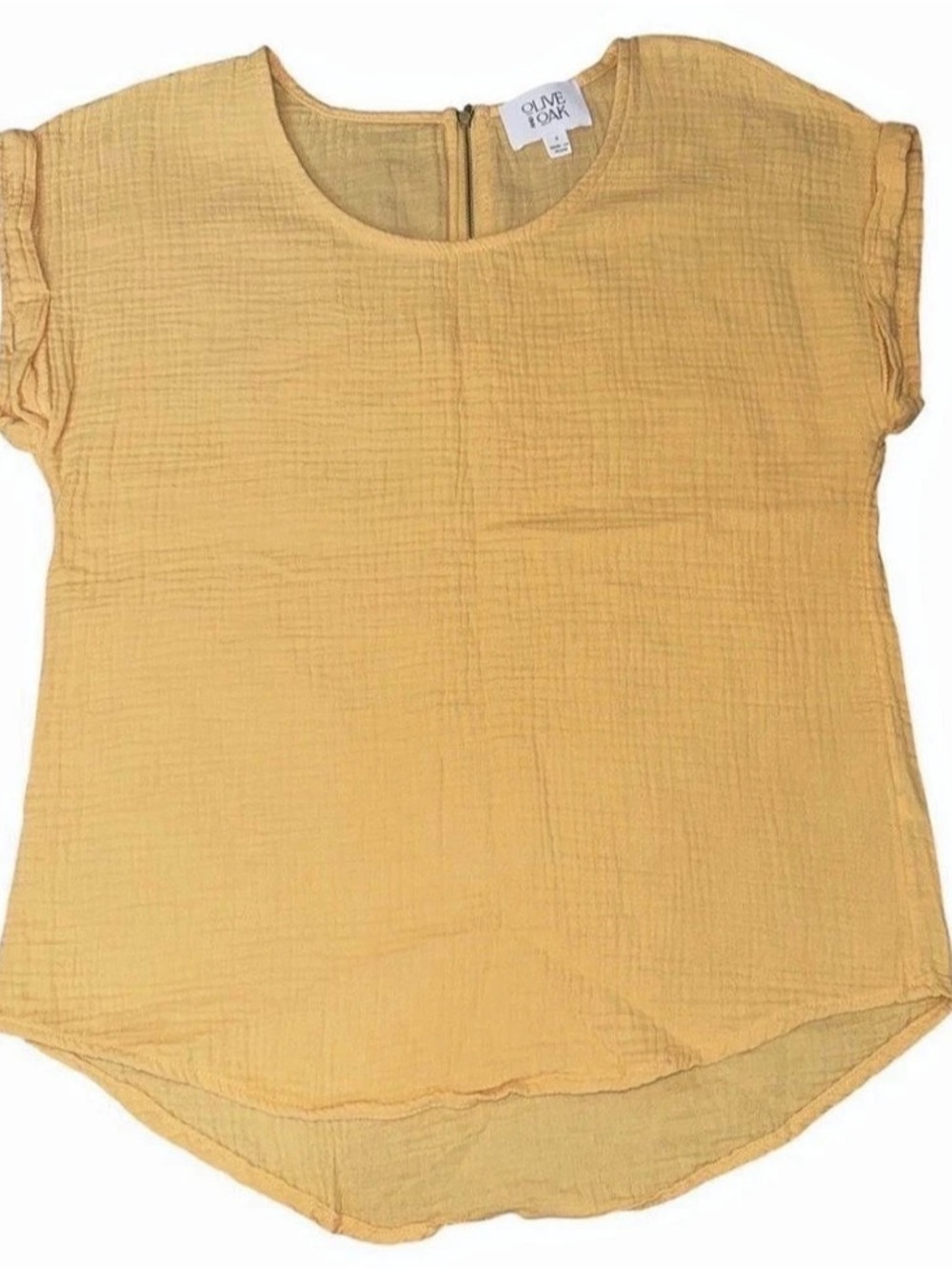 Olive & Oak Short Sleeve Blouse in Yellow Size Small